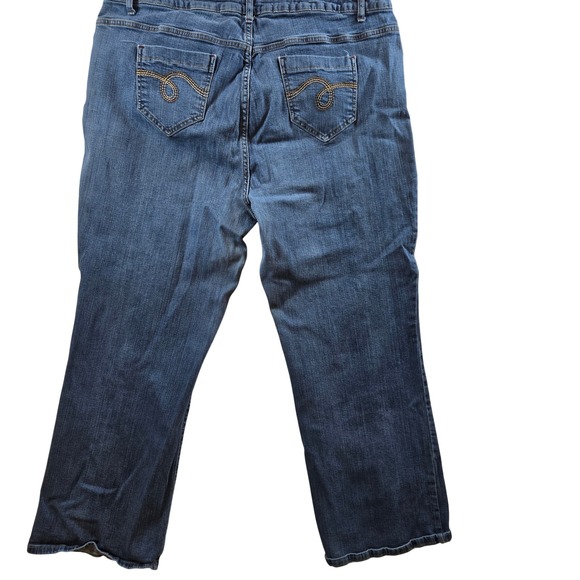 Smith's Dungarees Jeans Women Smith 20W Bootcut Blue Denim Cotton Blend Stretch - Picture 6 of 8